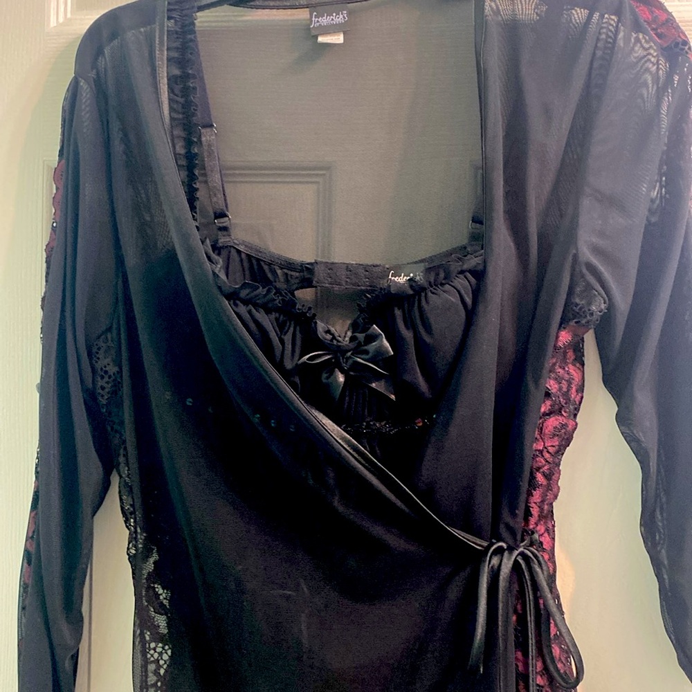 Frederick's of Hollywood 2 piece Black Lace Lingerie. Like new